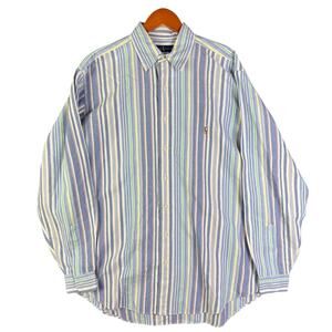 Ralph Lauren‎ Light Brushpopper Striped Long Sleeve Shirt Multicolor Large TALL